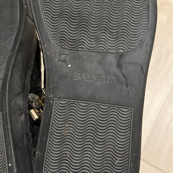 Balmain sneaker suede leather Black gold chain lace up - Picture 6 of 6